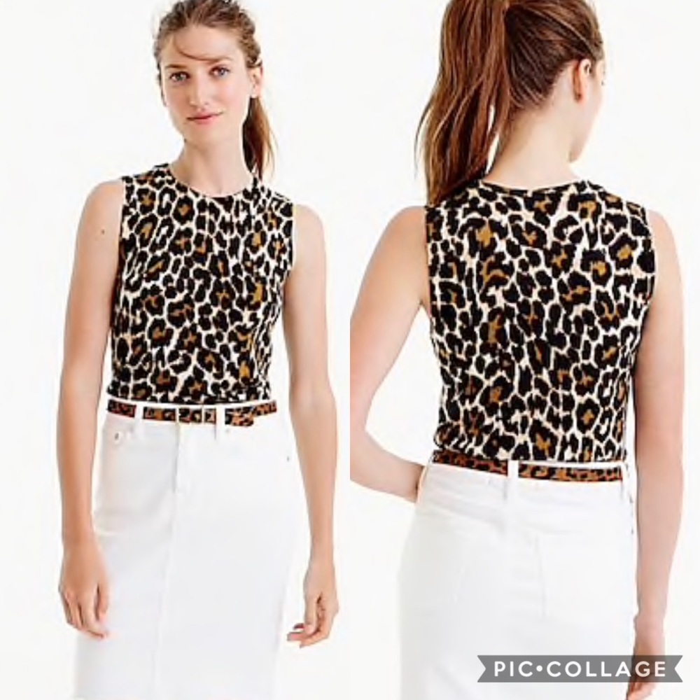 J. Crew lightweight wool sweater in leopard 🐾